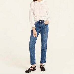 {J. Crew} "Vintage Slim Straight in Catskill Wash" Mom Tapered Leg Stretch Jeans